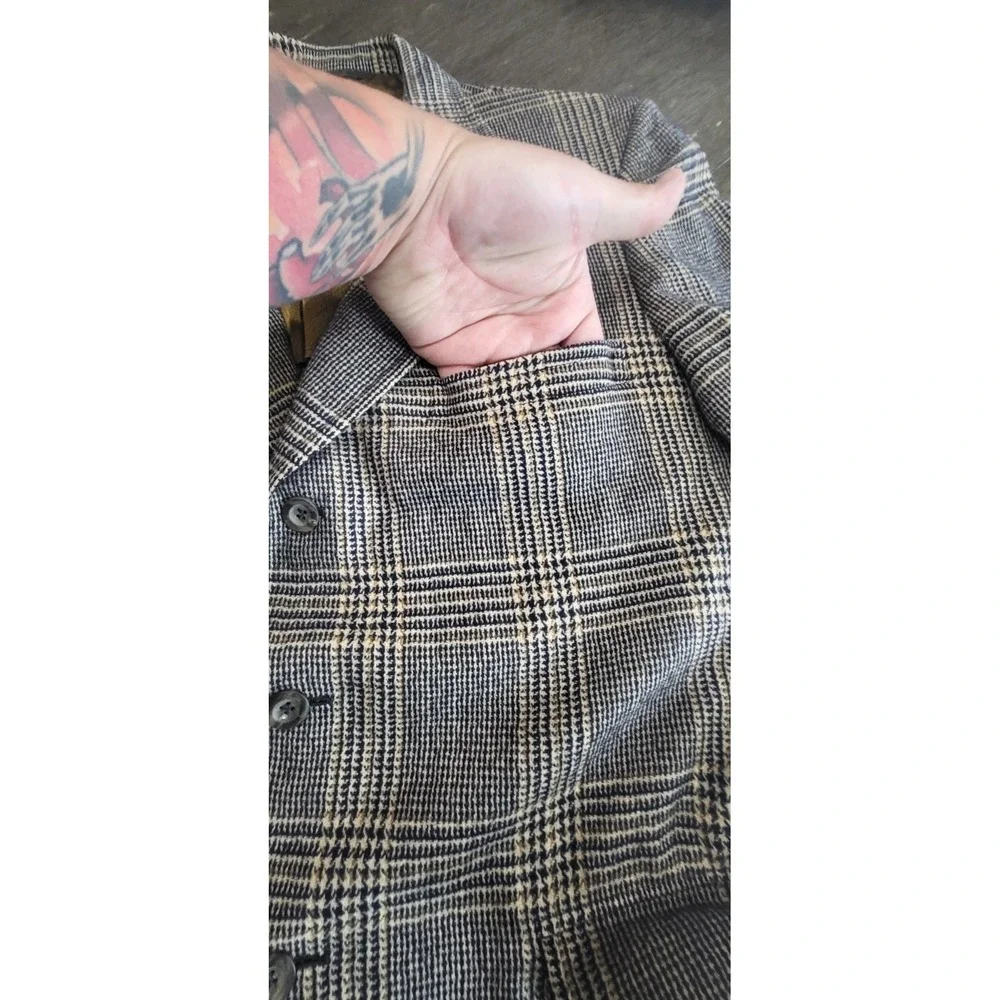 Vintage 60s USA‎ Brenner 100% Cashmere GLEN PLAID BLAZER JACKET 40R 41
